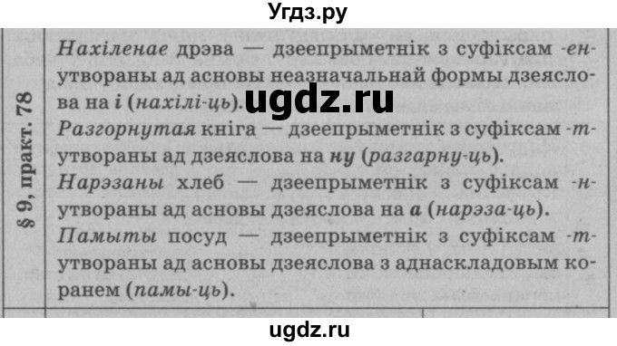 ГДЗ (Решебник №3 к учебнику 2015) по белорусскому языку 7 класс Валочка Г.М. / практыкаванне / 78