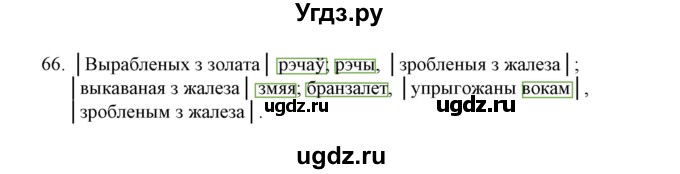 ГДЗ (Решебник №1 к учебнику 2015) по белорусскому языку 7 класс Валочка Г.М. / практыкаванне / 66