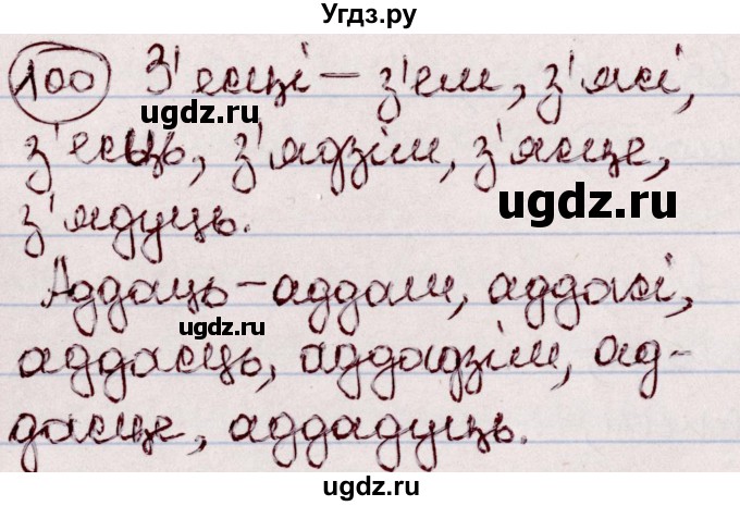 ГДЗ (Решебник №1 к учебнику 2020) по белорусскому языку 7 класс Валочка Г.М. / практыкаванне / 100