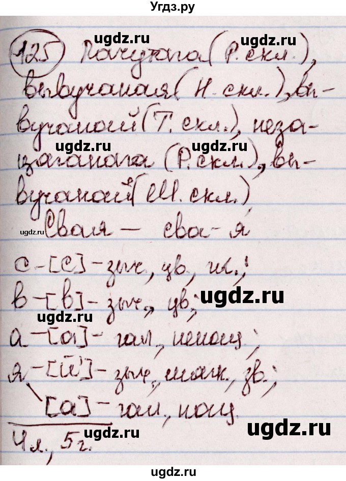 ГДЗ (Решебник №1 к учебнику 2020) по белорусскому языку 7 класс Валочка Г.М. / практыкаванне / 125