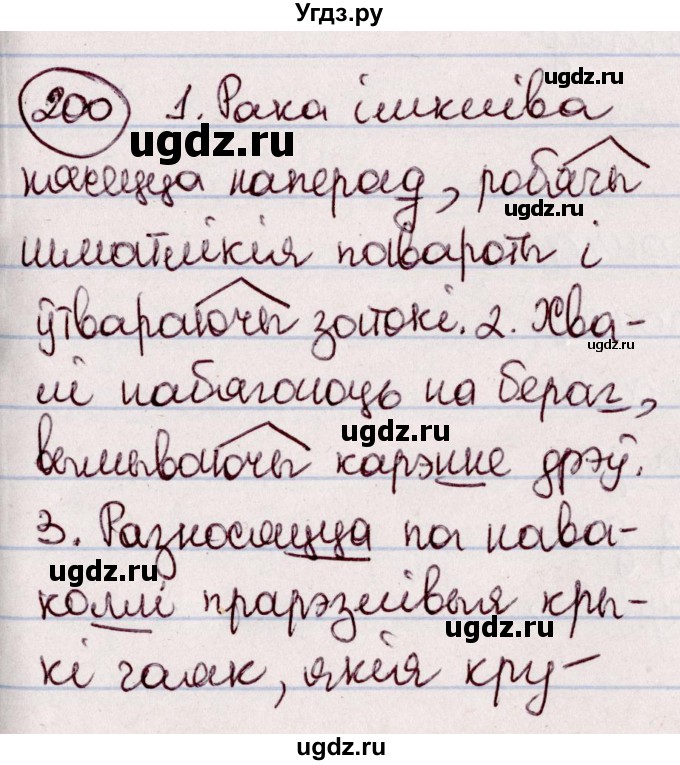 ГДЗ (Решебник №1 к учебнику 2020) по белорусскому языку 7 класс Валочка Г.М. / практыкаванне / 200