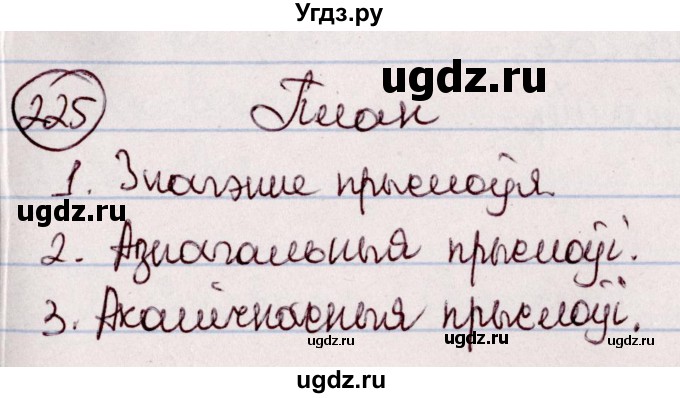 ГДЗ (Решебник №1 к учебнику 2020) по белорусскому языку 7 класс Валочка Г.М. / практыкаванне / 225