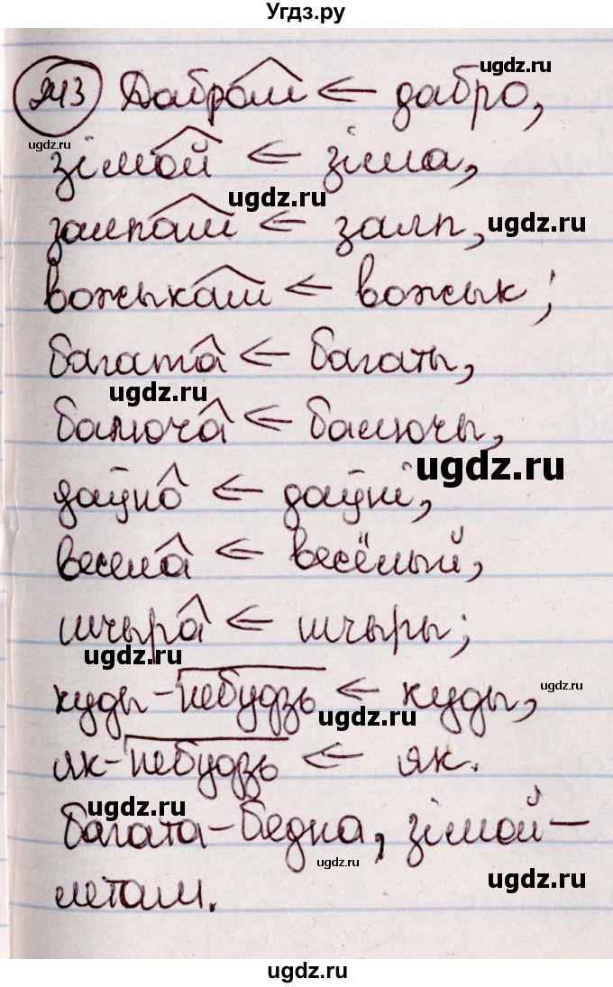 ГДЗ (Решебник №1 к учебнику 2020) по белорусскому языку 7 класс Валочка Г.М. / практыкаванне / 243