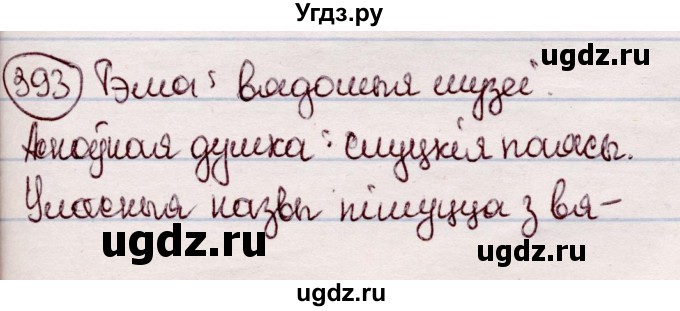 ГДЗ (Решебник №1 к учебнику 2020) по белорусскому языку 7 класс Валочка Г.М. / практыкаванне / 393