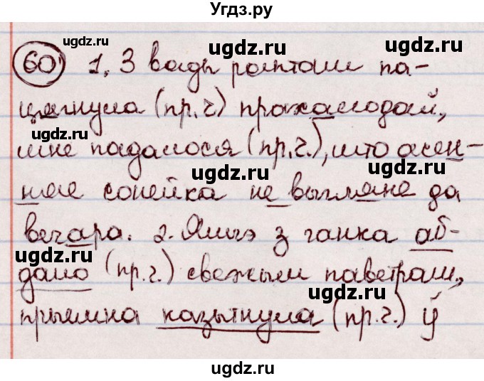 ГДЗ (Решебник №1 к учебнику 2020) по белорусскому языку 7 класс Валочка Г.М. / практыкаванне / 60