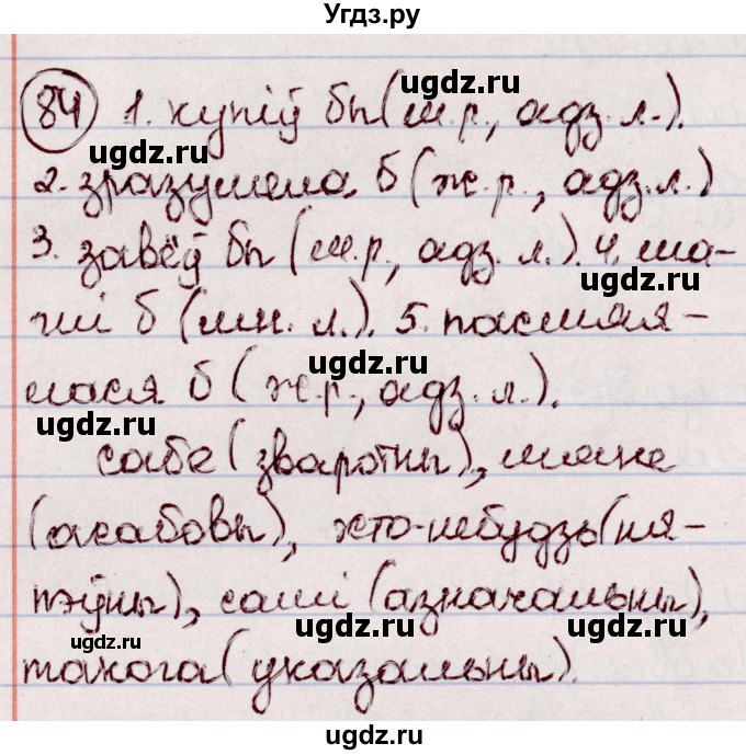 ГДЗ (Решебник №1 к учебнику 2020) по белорусскому языку 7 класс Валочка Г.М. / практыкаванне / 84