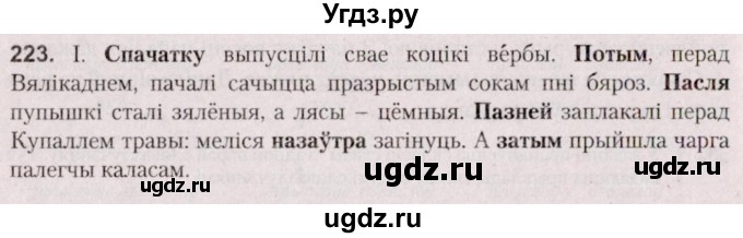 ГДЗ (Решебник №2 к учебнику 2020) по белорусскому языку 7 класс Валочка Г.М. / практыкаванне / 223