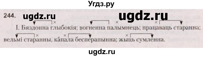 ГДЗ (Решебник №2 к учебнику 2020) по белорусскому языку 7 класс Валочка Г.М. / практыкаванне / 244