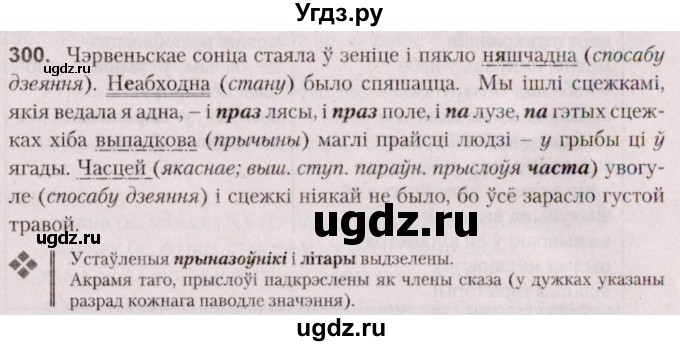 ГДЗ (Решебник №2 к учебнику 2020) по белорусскому языку 7 класс Валочка Г.М. / практыкаванне / 300