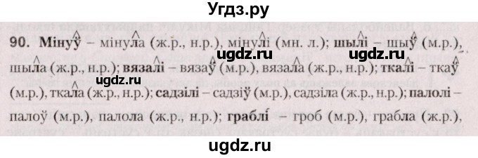 ГДЗ (Решебник №2 к учебнику 2020) по белорусскому языку 7 класс Валочка Г.М. / практыкаванне / 90