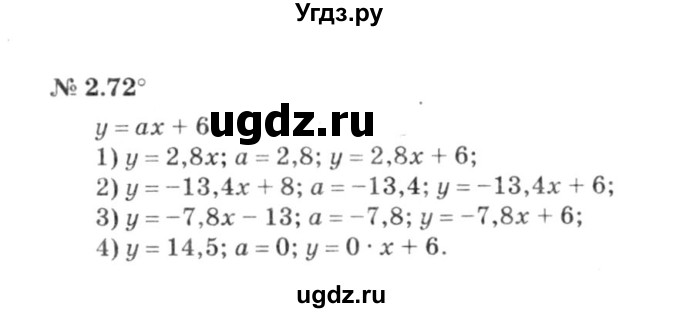 ГДЗ (решебник №3) по алгебре 7 класс Е.П. Кузнецова / глава 2 / 72