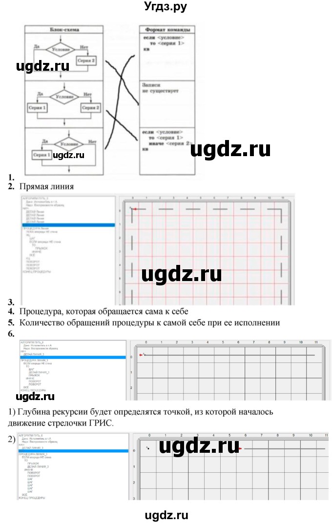 ГДЗ (Решебник) по информатике 9 класс (рабочая тетрадь) Семакин И.Г. / часть 1 / домашние работа / 6 (стр. 60)(продолжение 2)