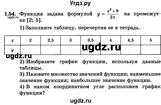 ГДЗ (учебник) по алгебре 9 класс Е.П. Кузнецова / глава 1 / 54