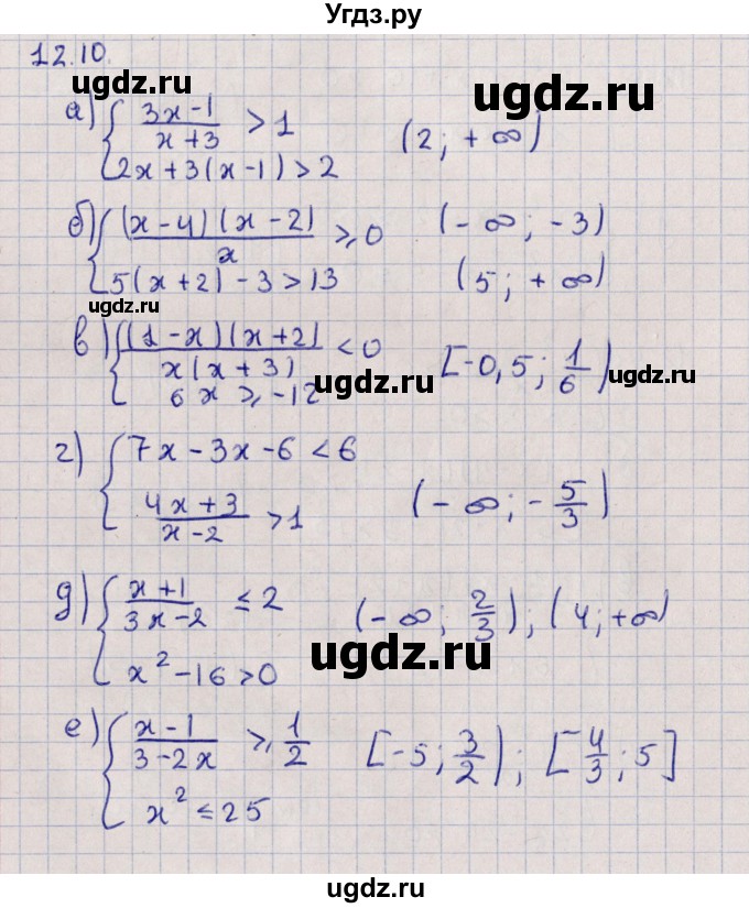 ГДЗ (Решебник) по алгебре 9 класс Мордкович А.Г. / §12 / 12.10
