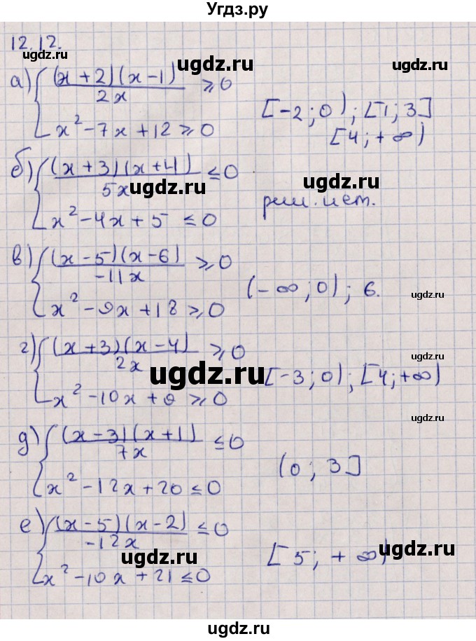 ГДЗ (Решебник) по алгебре 9 класс Мордкович А.Г. / §12 / 12.12