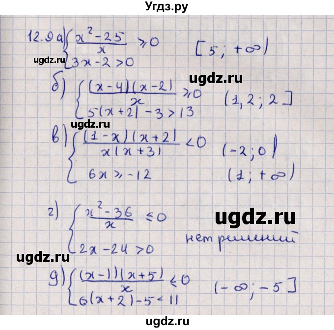 ГДЗ (Решебник) по алгебре 9 класс Мордкович А.Г. / §12 / 12.9