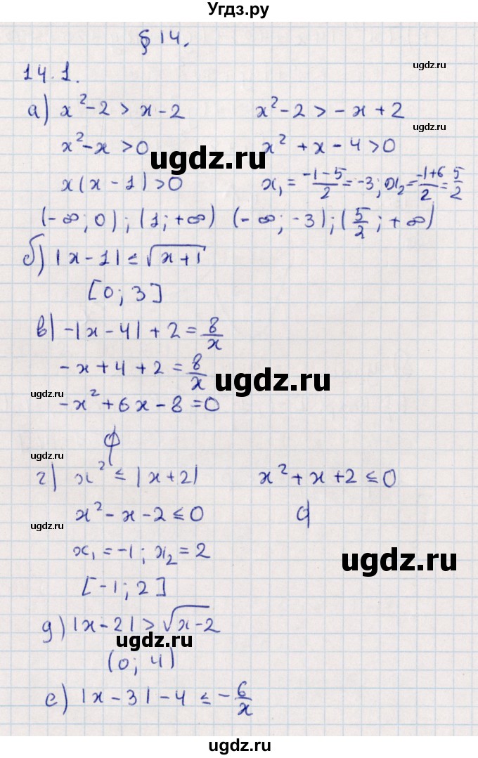 ГДЗ (Решебник) по алгебре 9 класс Мордкович А.Г. / §14 / 14.1