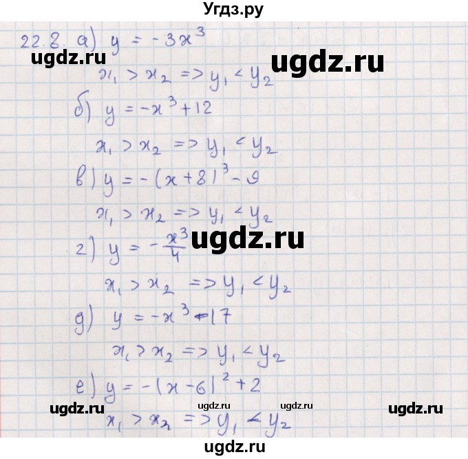 ГДЗ (Решебник) по алгебре 9 класс Мордкович А.Г. / §22 / 22.8
