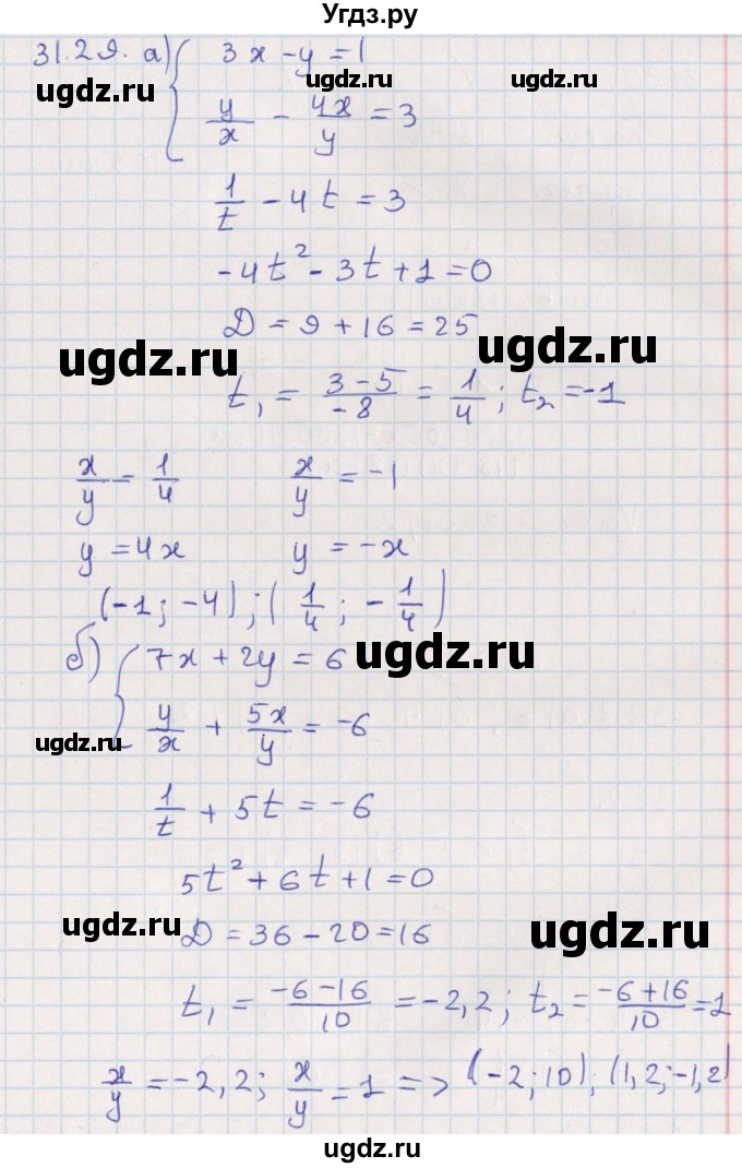 ГДЗ (Решебник) по алгебре 9 класс Мордкович А.Г. / §31 / 31.29