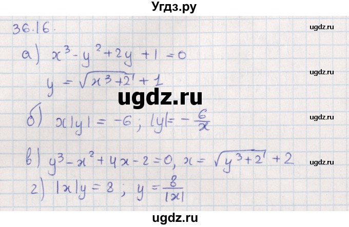 ГДЗ (Решебник) по алгебре 9 класс Мордкович А.Г. / §36 / 36.16
