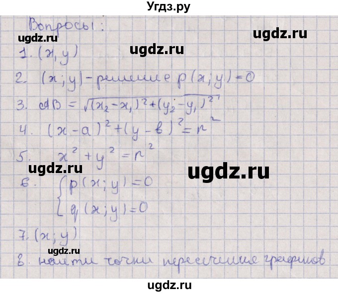 ГДЗ (Решебник) по алгебре 9 класс Мордкович А.Г. / вопросы / Глава 1