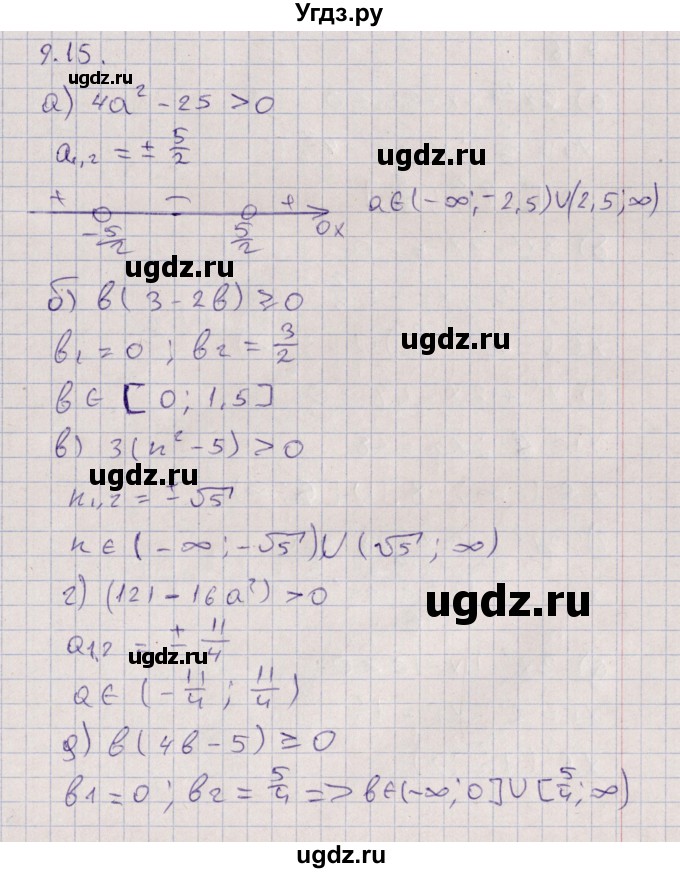 ГДЗ (Решебник) по алгебре 9 класс Мордкович А.Г. / §9 / 9.15