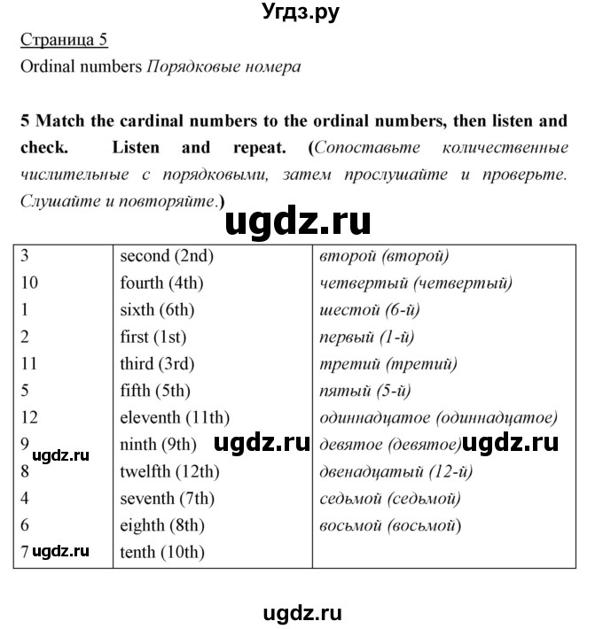 ГДЗ (Решебник) по английскому языку 5 класс Мильруд Р.П. / Starter / 5