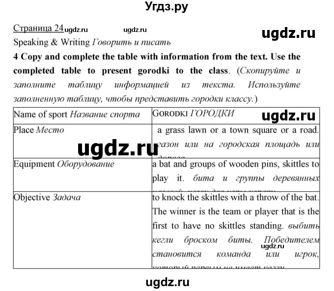 ГДЗ (Решебник) по английскому языку 5 класс Мильруд Р.П. / Module 1 / 13 / 4