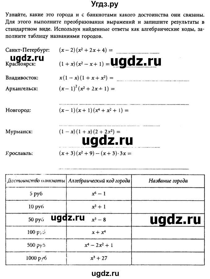 ГДЗ (Учебник) по алгебре 7 класс (рабочая тетрадь) Лебединцева Е. А. / задание / 169(продолжение 2)