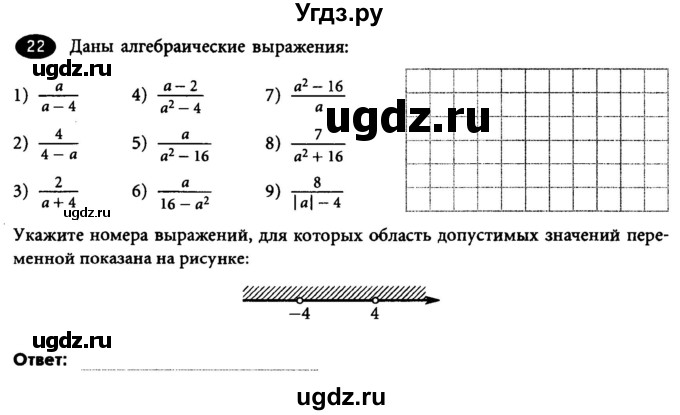 ГДЗ (Учебник) по алгебре 7 класс (рабочая тетрадь) Лебединцева Е. А. / задание / 22