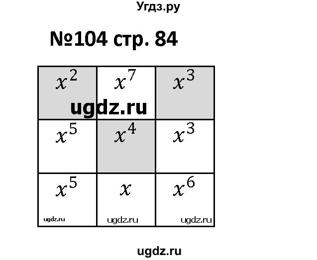 ГДЗ (Решебник) по алгебре 7 класс (рабочая тетрадь) Лебединцева Е. А. / задание / 104