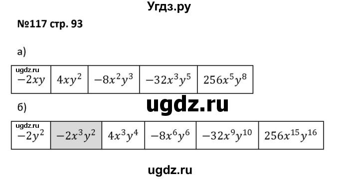 ГДЗ (Решебник) по алгебре 7 класс (рабочая тетрадь) Лебединцева Е. А. / задание / 117