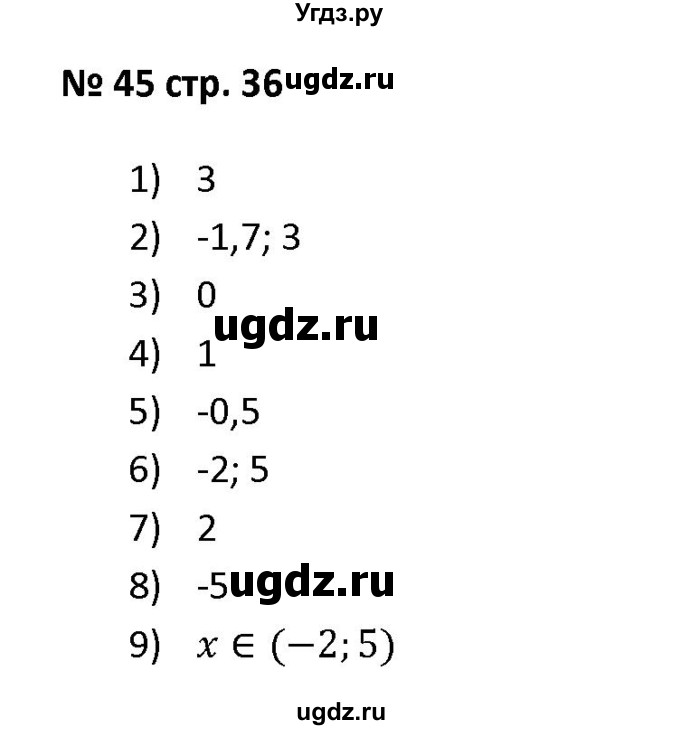 ГДЗ (Решебник) по алгебре 7 класс (рабочая тетрадь) Лебединцева Е. А. / задание / 45