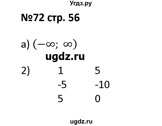 ГДЗ (Решебник) по алгебре 7 класс (рабочая тетрадь) Лебединцева Е. А. / задание / 72