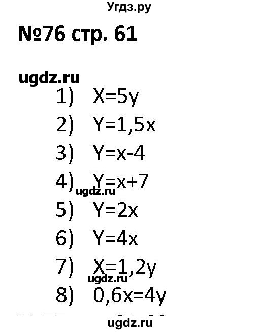 ГДЗ (Решебник) по алгебре 7 класс (рабочая тетрадь) Лебединцева Е. А. / задание / 76
