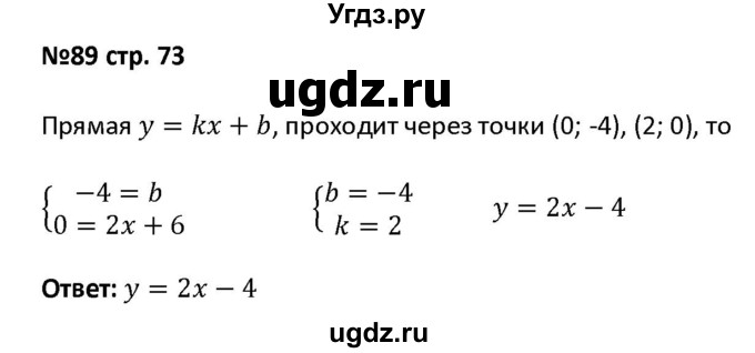 ГДЗ (Решебник) по алгебре 7 класс (рабочая тетрадь) Лебединцева Е. А. / задание / 89