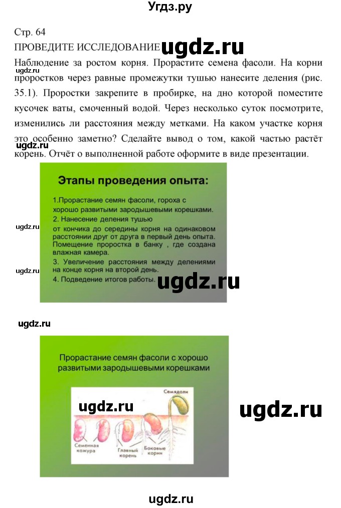 ГДЗ (Решебник) по биологии 5 класс Трайтак Д.И. / страница / 64