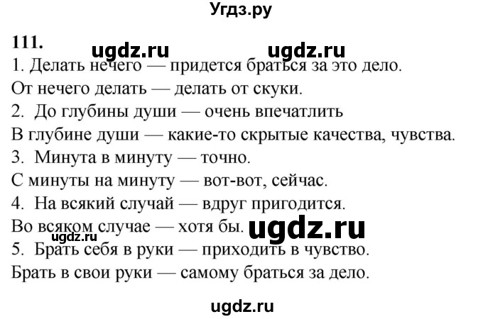 ГДЗ (Решебник) по русскому языку 10 класс Рыбченкова Л.М. / упражнение / 111