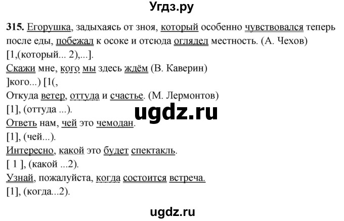 ГДЗ (Решебник) по русскому языку 10 класс Рыбченкова Л.М. / упражнение / 315