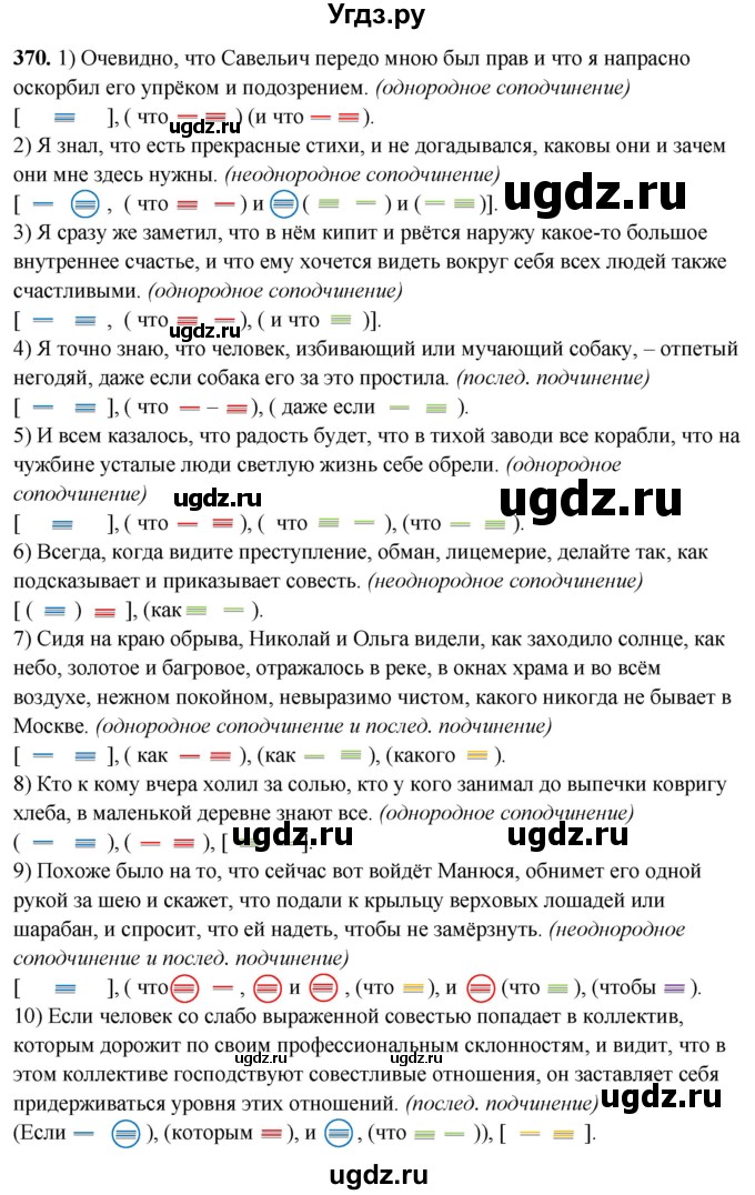 ГДЗ (Решебник) по русскому языку 10 класс Рыбченкова Л.М. / упражнение / 370