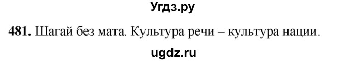 ГДЗ (Решебник) по русскому языку 10 класс Рыбченкова Л.М. / упражнение / 481