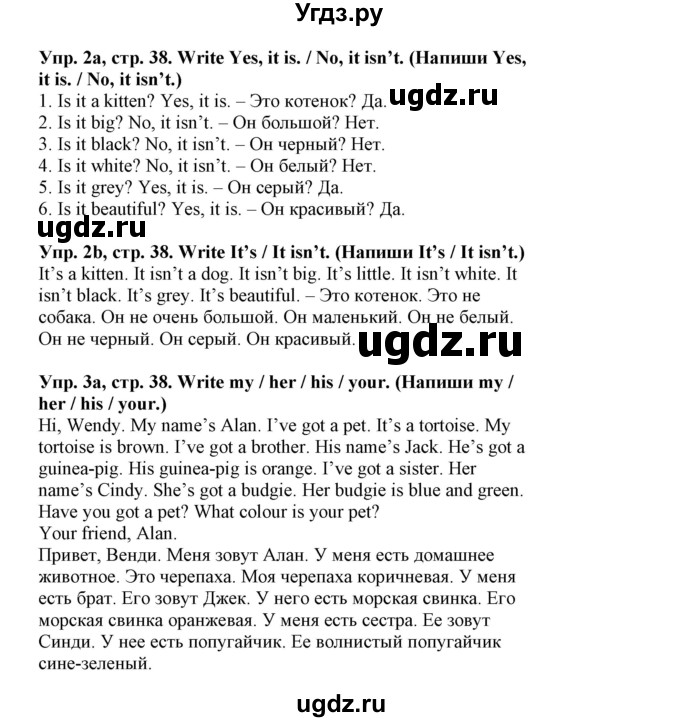 ГДЗ (Решебник) по английскому языку 3 класс (тетрадь по грамматике) Севрюкова Т.Ю. / страница / 38