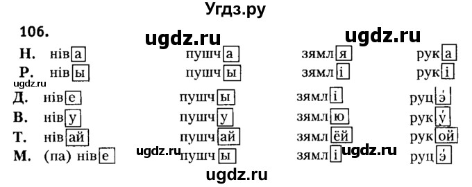 ГДЗ (Решебник №2) по белорусскому языку 6 класс Красней В. П. / практыкаванне / 106