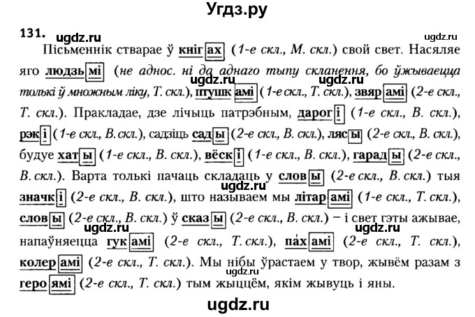 ГДЗ (Решебник №2) по белорусскому языку 6 класс Красней В. П. / практыкаванне / 131