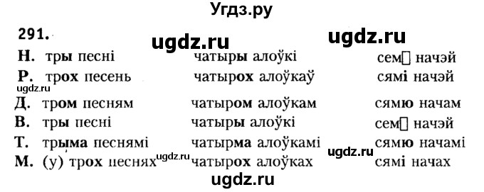 ГДЗ (Решебник №2) по белорусскому языку 6 класс Красней В. П. / практыкаванне / 291