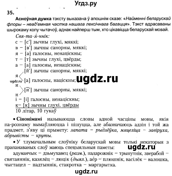 ГДЗ (Решебник №2) по белорусскому языку 6 класс Красней В. П. / практыкаванне / 35