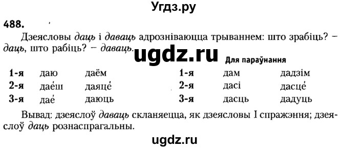 ГДЗ (Решебник №2) по белорусскому языку 6 класс Красней В. П. / практыкаванне / 488