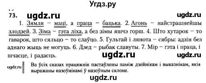 ГДЗ (Решебник №2) по белорусскому языку 6 класс Красней В. П. / практыкаванне / 73