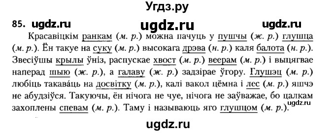 ГДЗ (Решебник №2) по белорусскому языку 6 класс Красней В. П. / практыкаванне / 85