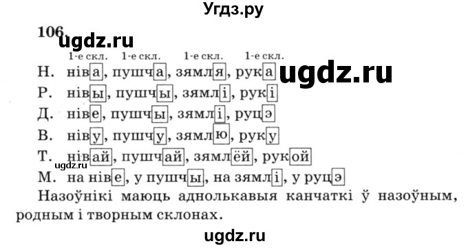 ГДЗ (Решебник №3) по белорусскому языку 6 класс Красней В. П. / практыкаванне / 106
